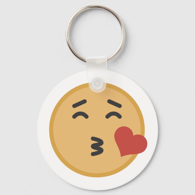 Porte-clés Caricature Face Kiss Emoji (Recto)