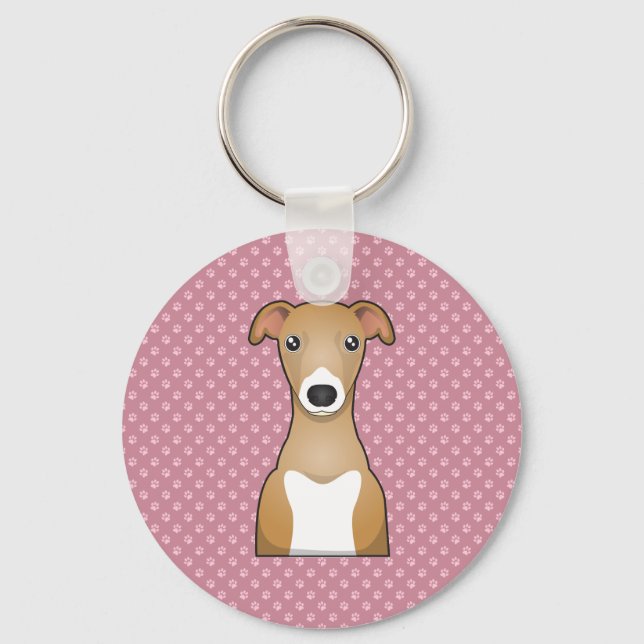 Porte-clés Caricature italienne Greyhound (Recto)