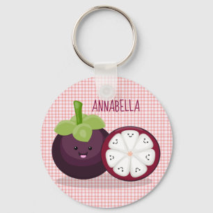 Porte-clés Caricature mauve mangouste kawaii