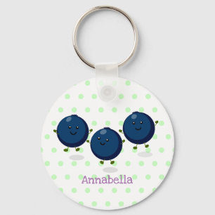 Porte-clés Caricature mignonne de bleuets violets