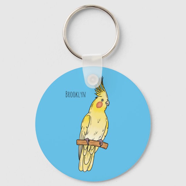 Porte-clés Caricature pour oiseaux Cockatiel (Recto)