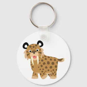 Porte-clés Caricature sympa Smilodon Porte - clé