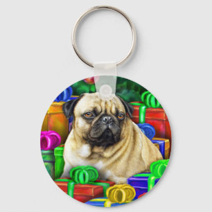 Porte-clés Carlin chinois Noël Open Cadeaux MAINTENANT