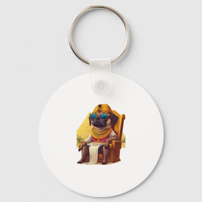 Porte-clés Carlin pharaon � Chien d'Egypte antique (Recto)