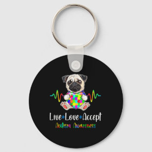 Porte-clés Carlin Puzzle Pièce Live Love Accepter Sensibilisa