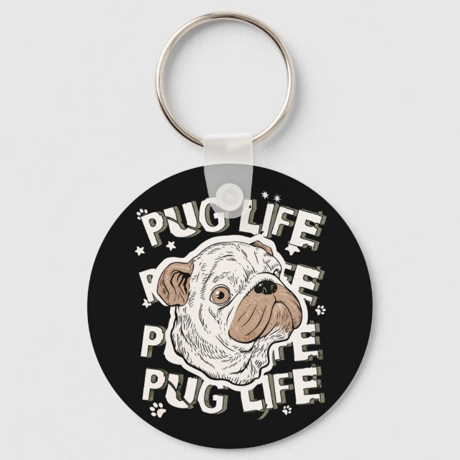 Porte-clés Carlin Vie Animal Chien (Recto)