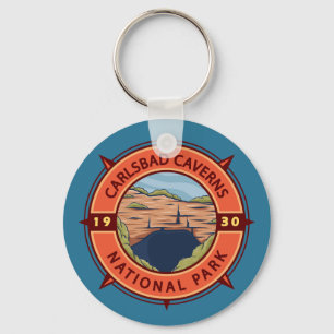 Porte-clés Carlsbad Caverns National Park Retro Compass