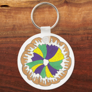 Porte-clés Carnaval King Cake New Orleans NOLA Mardi Gras
