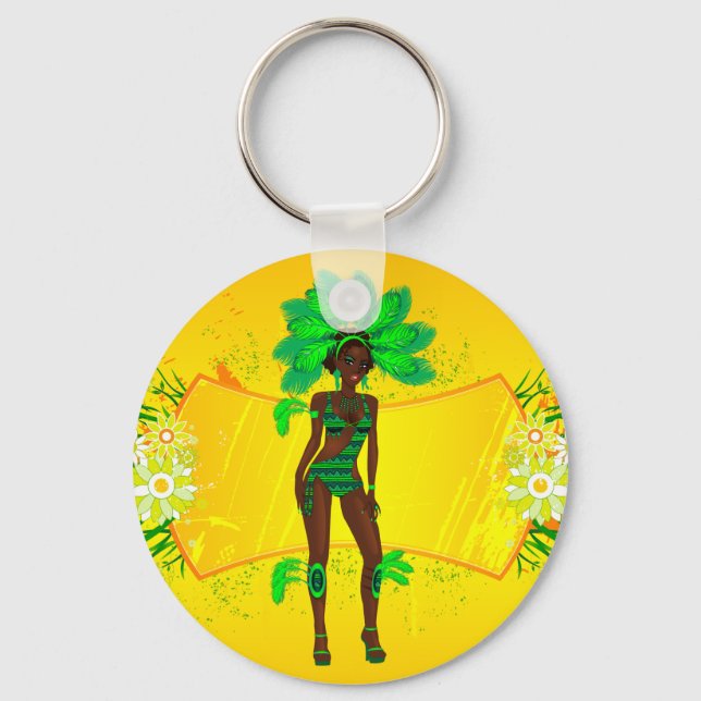 Porte-clés carnaval vert fille.ai (Recto)