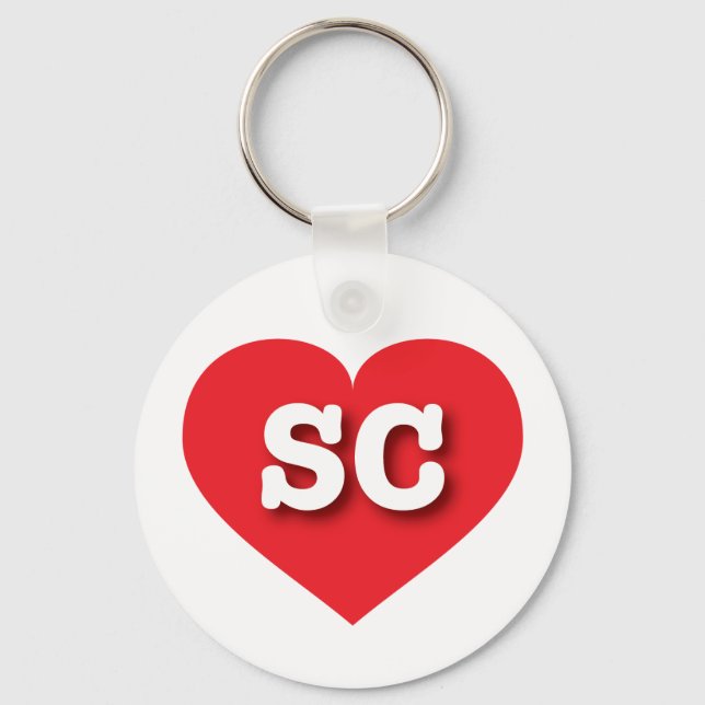 Porte-clés Carolina du Sud Coeur rouge - J'aime SC (Recto)