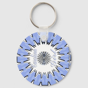 Porte-clés Carolina Girl Blue & White Kaleidoscope