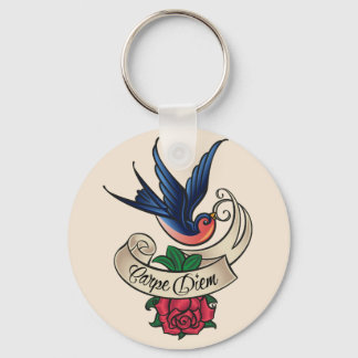 Porte-clés Carpe Diem Bluebird tatouage