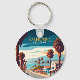 Porte-clés Carpinteria Californie Coucher de soleil Palmiers 