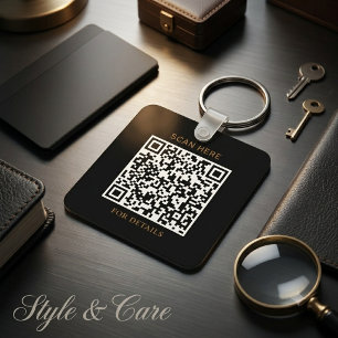 Porte-clés carré en aluminium avec logo noir et co