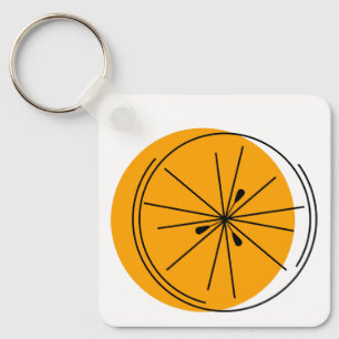 Porte-clés Carré en aluminium porte - clé Citrus Orange