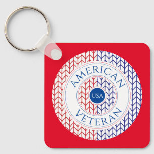 PORTE-CLÉS CARRÉ EN ALUMINIUM POUR VÉTÉRAN AMÉRICA