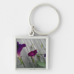 Porte-clés carré floral