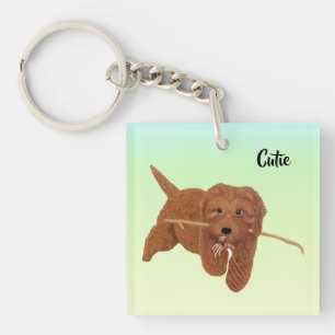 Porte-clés Carré Goldie Golden Doodle