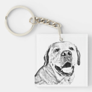 Porte-clés carré - Labrador Retriever