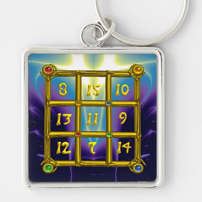 Porte-clés CARRÉ MAGIC 33, bleu violet noir (Devant)