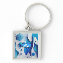 Porte-clés carré personnalisé Azure Fragment