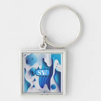 Porte-clés carré personnalisé Azure Fragment