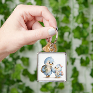 Porte-clés carré Petits Oiseaux Mignons Frères et