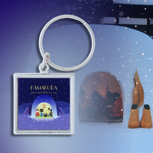 Porte-clés Carré Premium de la fête des neiges d'Edo-Neko