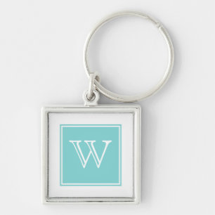 Porte-clés Carré Turquoise Monogram Porte - clé Premium