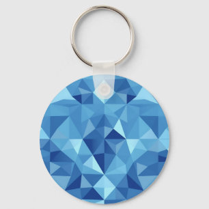 Porte-clés Carreau de mosaïque géométrique bleu motif