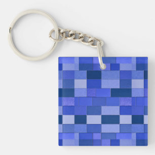 Porte-clés Carreaux de mosaïque bleus