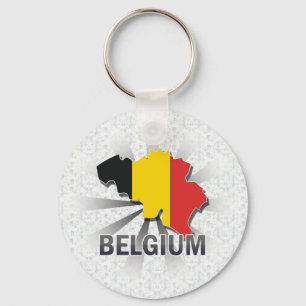 Porte-clés Carte 2,0 de drapeau de la Belgique