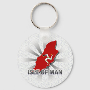 Porte-clés Carte 2,0 de drapeau d'île de Man
