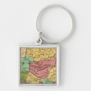 Porte-clés Carte Atlas asiatique couleur main 2