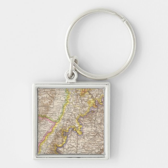Porte-clés Carte Atlas de Baden-Allemagne (Devant)