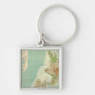 Porte-clés Carte Atlas de la Nouvelle-Zélande