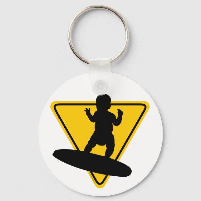 Porte-clés Carte bébé sur (Surf) (Recto)