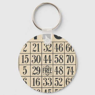 Porte-clés Carte Bingo vintage