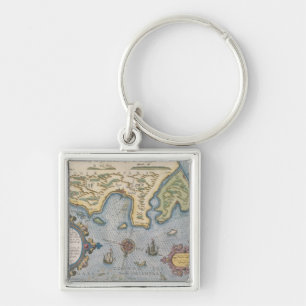 Porte-clés Carte commerciale de Néerlandais de la mer