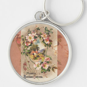 Porte-clés Carte d'anniversaire vintage