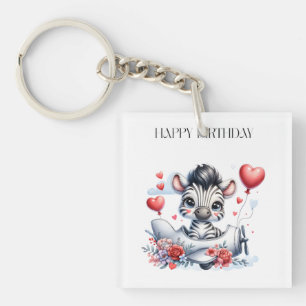 Porte-clés Carte d'anniversaire Zèbre Avion