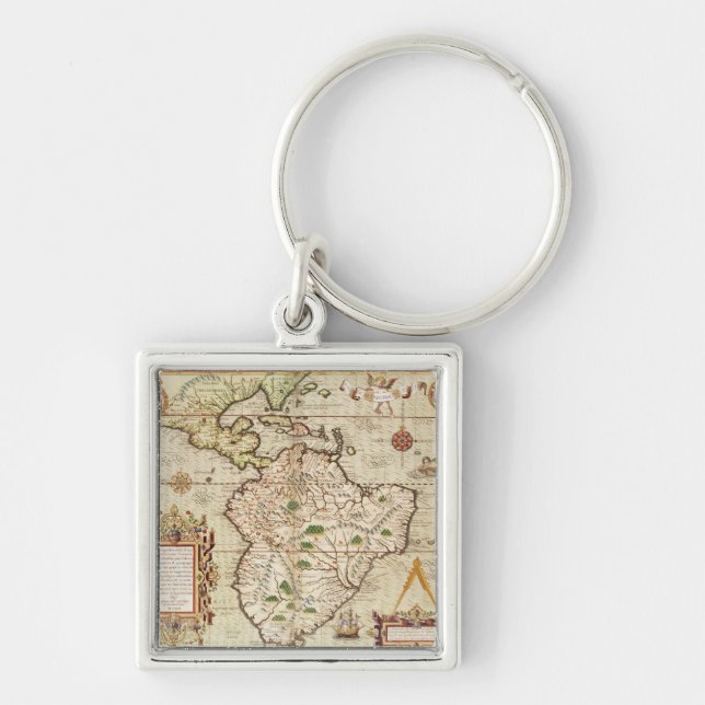 Porte-clés Carte de central et de l'Amérique du Sud (Devant)