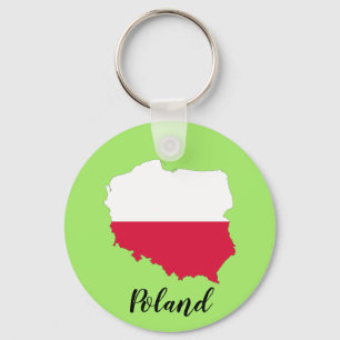 Porte-clés Carte de drapeau de la Pologne