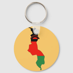 Porte-clés Carte de drapeau du Malawi