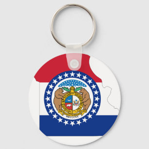 Porte-clés Carte de drapeau du Missouri