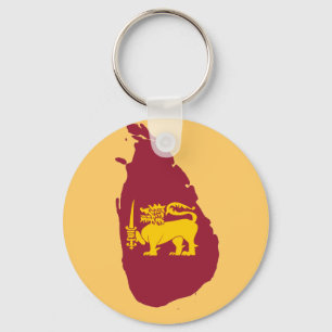Porte-clés Carte de drapeau du Sri Lanka