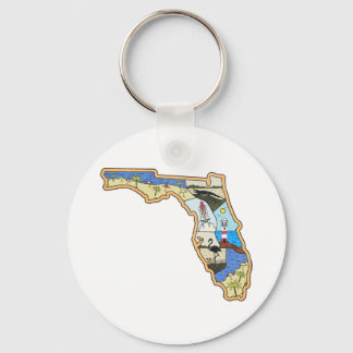 Porte-clés Carte de Floride Jacksonville Miami Tampa Key West