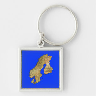 Porte-clés Carte de la cartographie scandinave