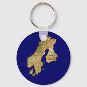 Porte-clés Carte de la cartographie scandinave
