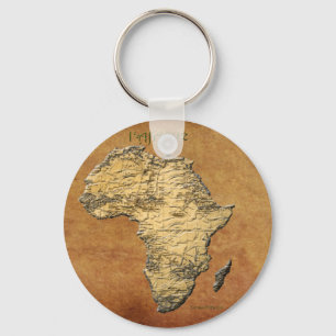 Porte-clés Carte de la collection de parchemin d'AFRIQUE